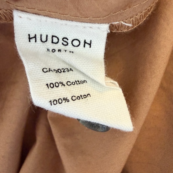 Hudson North Oversized Boyfriend Shirt XL Camel 100% Cotton Hi Low Button Down - Picture 4 of 4